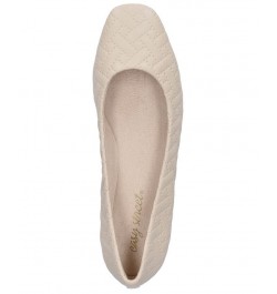 Women's Mazi Square Toe Flats Ivory/Cream $35.70 Shoes