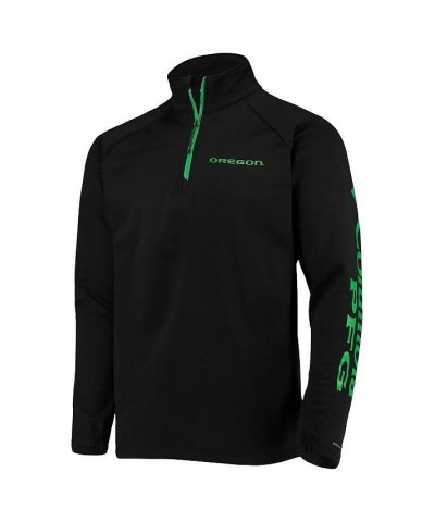 Men's Black Oregon Ducks Terminal Tackle Fleece Raglan Omni-Shade Quarter-Zip Jacket $43.99 Jackets