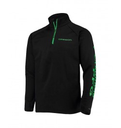 Men's Black Oregon Ducks Terminal Tackle Fleece Raglan Omni-Shade Quarter-Zip Jacket $43.99 Jackets