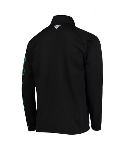 Men's Black Oregon Ducks Terminal Tackle Fleece Raglan Omni-Shade Quarter-Zip Jacket $43.99 Jackets