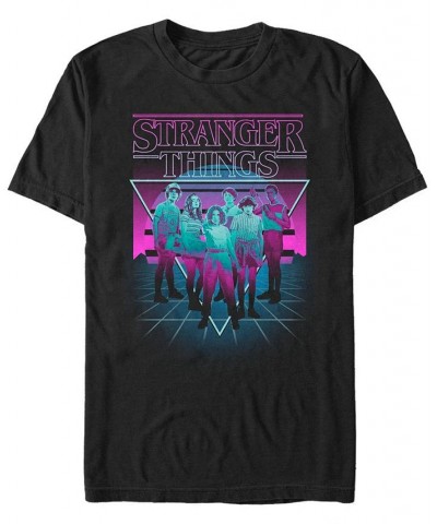 Men's Stranger Things Group Short Sleeve T-shirt Black $17.84 T-Shirts