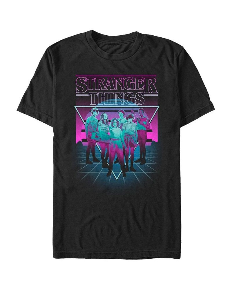 Men's Stranger Things Group Short Sleeve T-shirt Black $17.84 T-Shirts