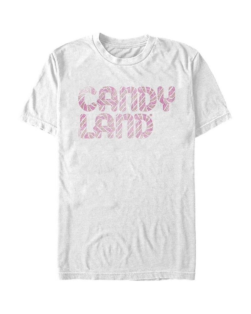 Men's Candy Land Logo Distressed Short Sleeve T-shirt White $15.05 T-Shirts