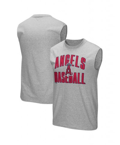 Men's Branded Heather Gray Los Angeles Angels Game Legend Sleeveless Shooter T-shirt $12.90 T-Shirts