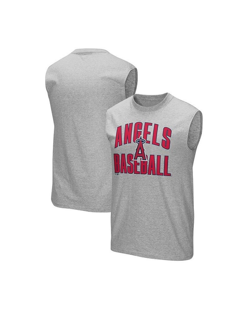 Men's Branded Heather Gray Los Angeles Angels Game Legend Sleeveless Shooter T-shirt $12.90 T-Shirts