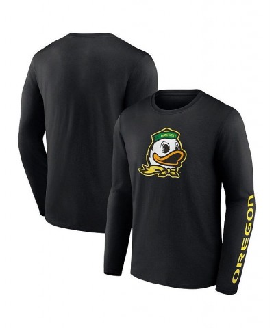 Men's Branded Black Oregon Ducks Double Time 2-Hit Long Sleeve T-shirt $24.74 T-Shirts