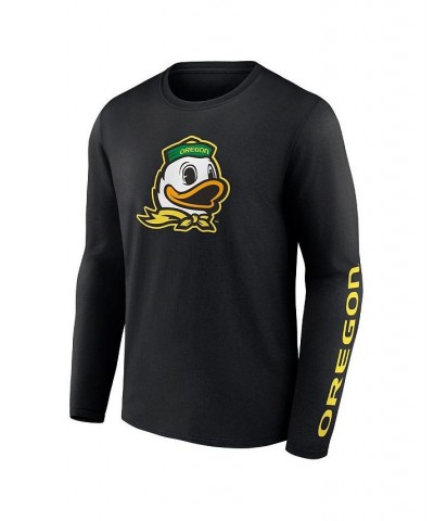 Men's Branded Black Oregon Ducks Double Time 2-Hit Long Sleeve T-shirt $24.74 T-Shirts