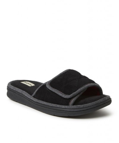 Men's Cooper Quilted Terry Adjustable Slide Slippers Black $27.00 Shoes