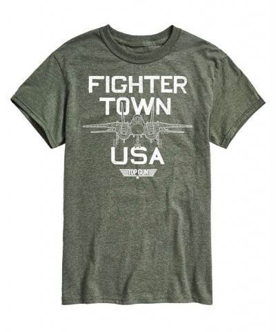 Men's Top Gun Fighter Town Printed T-shirt Green $17.84 T-Shirts