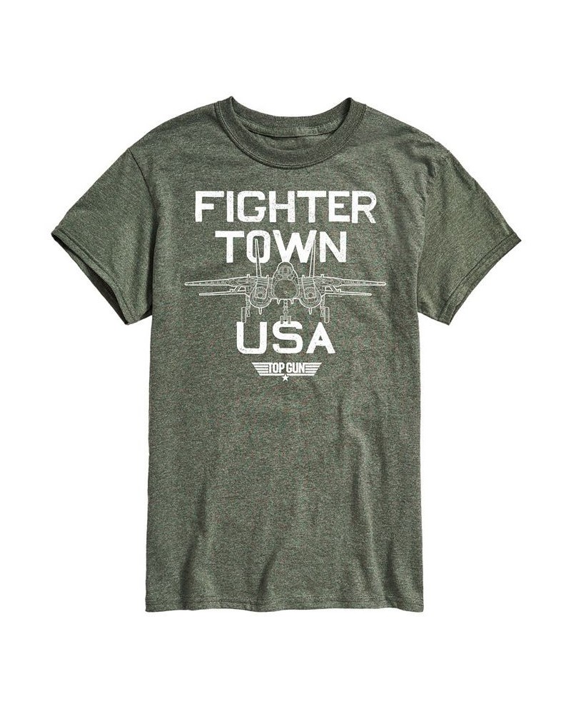 Men's Top Gun Fighter Town Printed T-shirt Green $17.84 T-Shirts