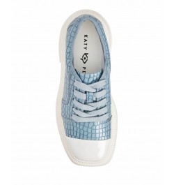 Women's The Geli Solid Lace-up Lug Sole Sneakers Blue $32.40 Shoes