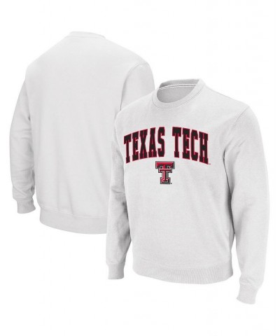 Men's White Texas Tech Red Raiders Arch & Logo Crew Neck Sweatshirt $19.27 Sweatshirt