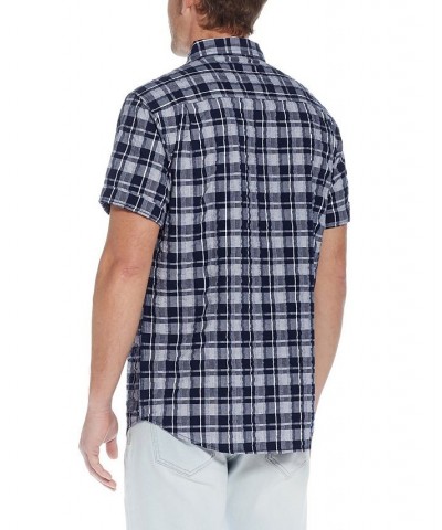 Men's Short Sleeve Seersucker Button Down Shirt Gray $30.10 Shirts