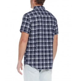 Men's Short Sleeve Seersucker Button Down Shirt Gray $30.10 Shirts