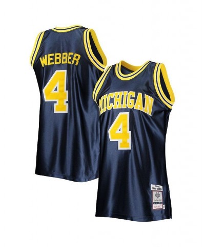 Men's Chris Webber Navy Michigan Wolverines 1991-92 Authentic Throwback College Jersey $139.50 Jersey