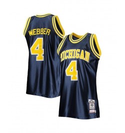 Men's Chris Webber Navy Michigan Wolverines 1991-92 Authentic Throwback College Jersey $139.50 Jersey