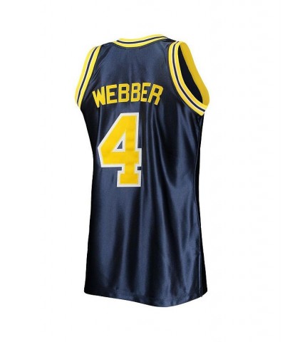 Men's Chris Webber Navy Michigan Wolverines 1991-92 Authentic Throwback College Jersey $139.50 Jersey