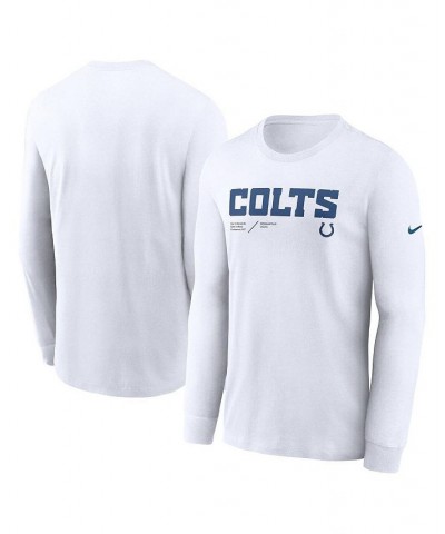 Men's White Indianapolis Colts Infograph Lock Up Performance Long Sleeve T-shirt $22.55 T-Shirts