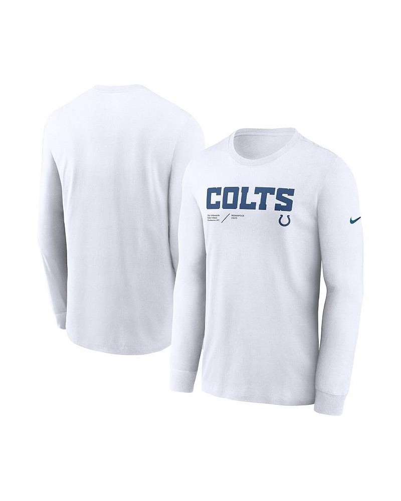 Men's White Indianapolis Colts Infograph Lock Up Performance Long Sleeve T-shirt $22.55 T-Shirts