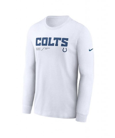 Men's White Indianapolis Colts Infograph Lock Up Performance Long Sleeve T-shirt $22.55 T-Shirts