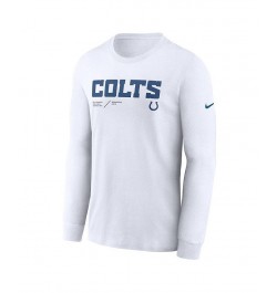 Men's White Indianapolis Colts Infograph Lock Up Performance Long Sleeve T-shirt $22.55 T-Shirts