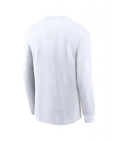 Men's White Indianapolis Colts Infograph Lock Up Performance Long Sleeve T-shirt $22.55 T-Shirts