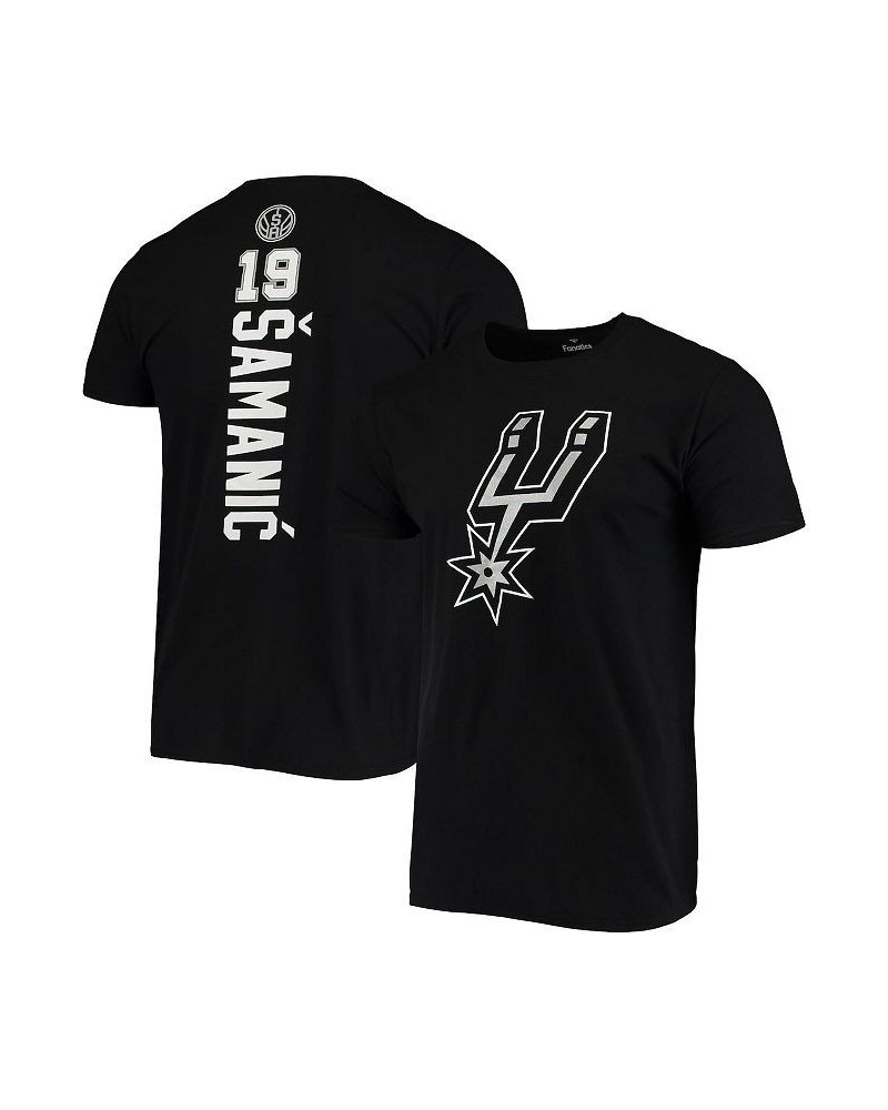 Men's Branded Luka Samanic Black San Antonio Spurs Playmaker Name and Number Logo T-shirt $17.02 T-Shirts