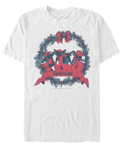 Men's Gremlins 1 Wreath Short Sleeve T-shirt White $15.40 T-Shirts