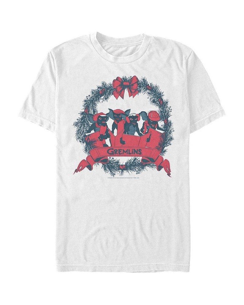 Men's Gremlins 1 Wreath Short Sleeve T-shirt White $15.40 T-Shirts