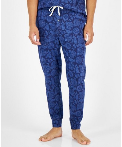 Men's Bandana-Print Pajama Joggers Blue $14.16 Pajama