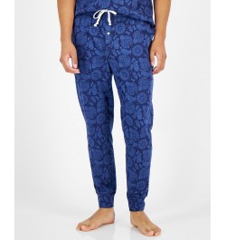 Men's Bandana-Print Pajama Joggers Blue $14.16 Pajama