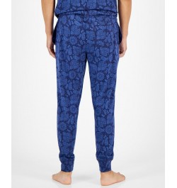 Men's Bandana-Print Pajama Joggers Blue $14.16 Pajama