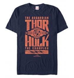 Marvel Men's Thor Ragnarok The Asgardian Thor Vs. The Hulk Short Sleeve T-Shirt Blue $16.80 T-Shirts