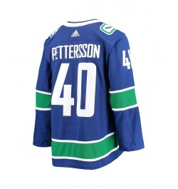 Men's Elias Pettersson Blue Vancouver Canucks 2020/21 Authentic Home Player Jersey $84.60 Jersey