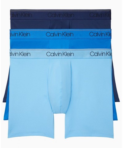 Men's Big & Tall Microfiber Stretch 3 Pack Boxer Brief Blue $21.48 Underwear