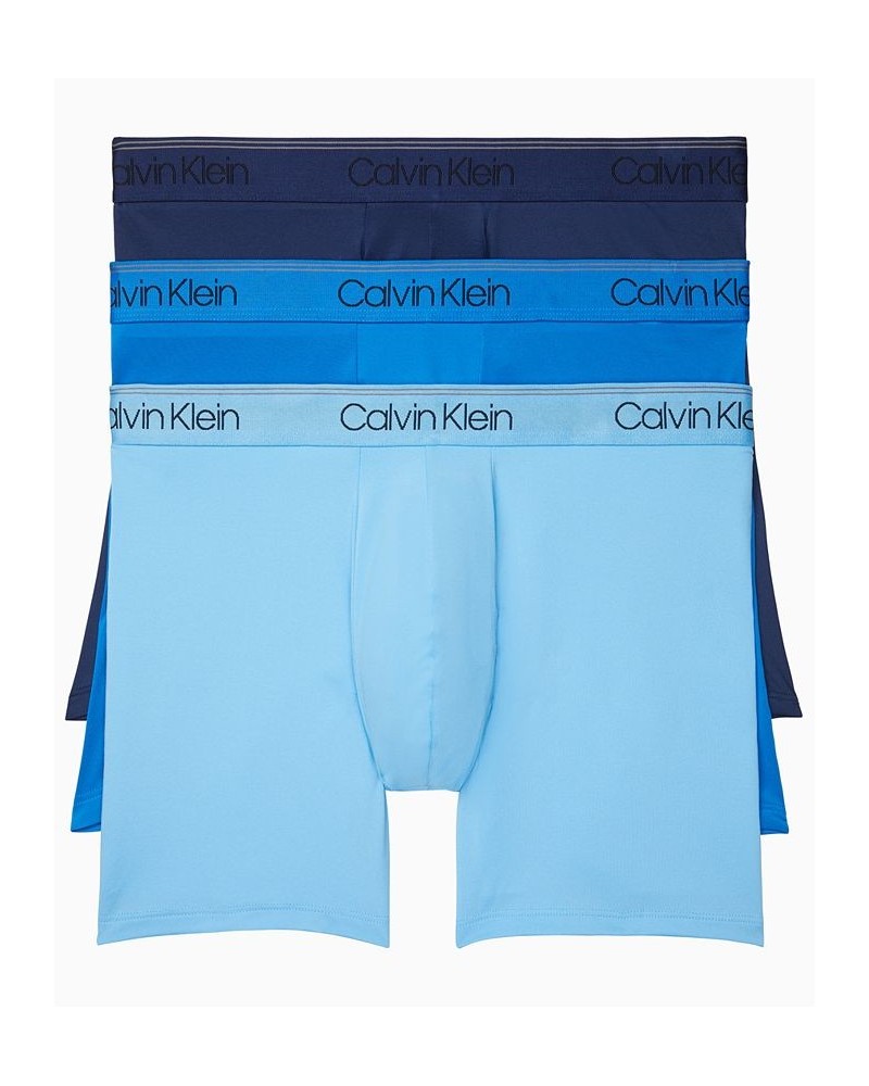 Men's Big & Tall Microfiber Stretch 3 Pack Boxer Brief Blue $21.48 Underwear