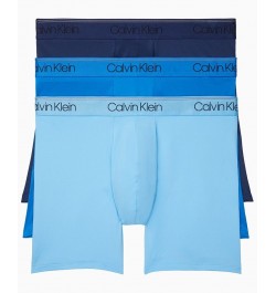 Men's Big & Tall Microfiber Stretch 3 Pack Boxer Brief Blue $21.48 Underwear