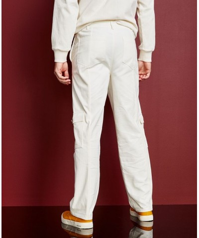 Men's Corduroy & Denim Mixed-Media Pants Ivory/Cream $23.68 Pants