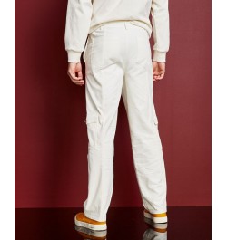 Men's Corduroy & Denim Mixed-Media Pants Ivory/Cream $23.68 Pants