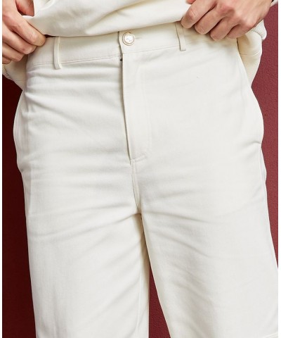 Men's Corduroy & Denim Mixed-Media Pants Ivory/Cream $23.68 Pants