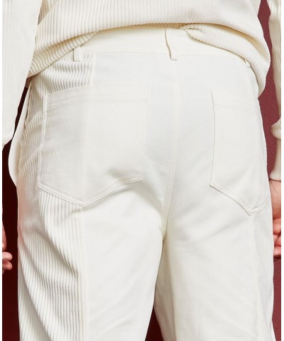 Men's Corduroy & Denim Mixed-Media Pants Ivory/Cream $23.68 Pants