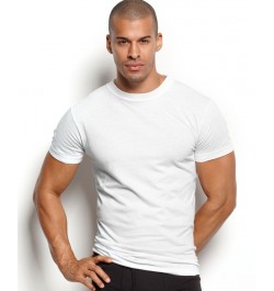 Men's Essential 3 Pack Crew-Neck T-Shirt White $28.91 Undershirt