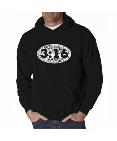 Men's Word Art Hoodie - John 3:16 Black $27.60 Sweatshirt