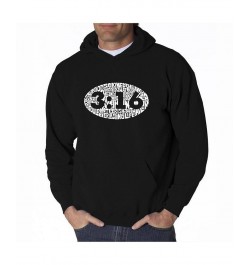 Men's Word Art Hoodie - John 3:16 Black $27.60 Sweatshirt