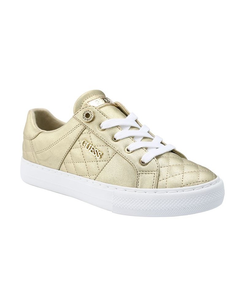 Women's Loven Casual Lace-Up Sneakers Gold $32.88 Shoes