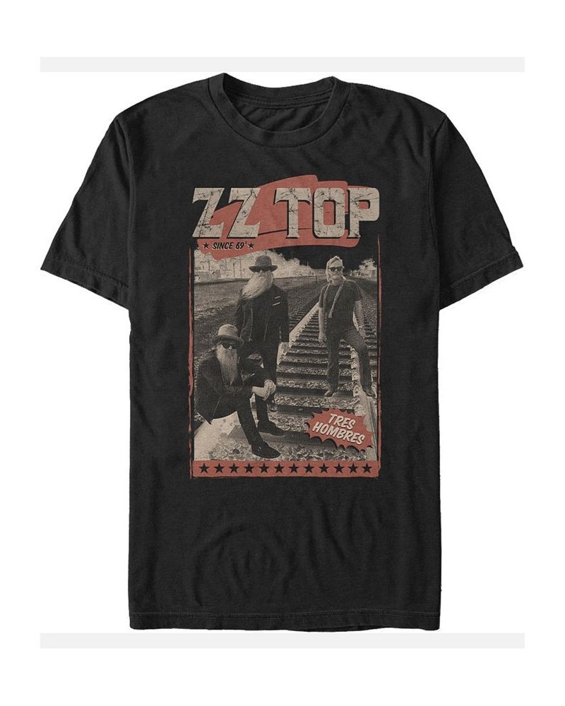 ZZ Top Men's Tres Hombres Since '69 Poster Short Sleeve T-Shirt Black $19.59 T-Shirts