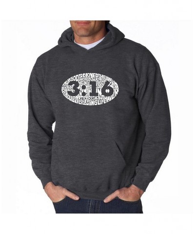 Men's Word Art Hoodie - John 3:16 Black $27.60 Sweatshirt