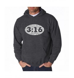 Men's Word Art Hoodie - John 3:16 Black $27.60 Sweatshirt