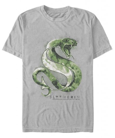 Men's Slytherin Mystic Short Sleeve Crew T-shirt Silver $19.94 T-Shirts