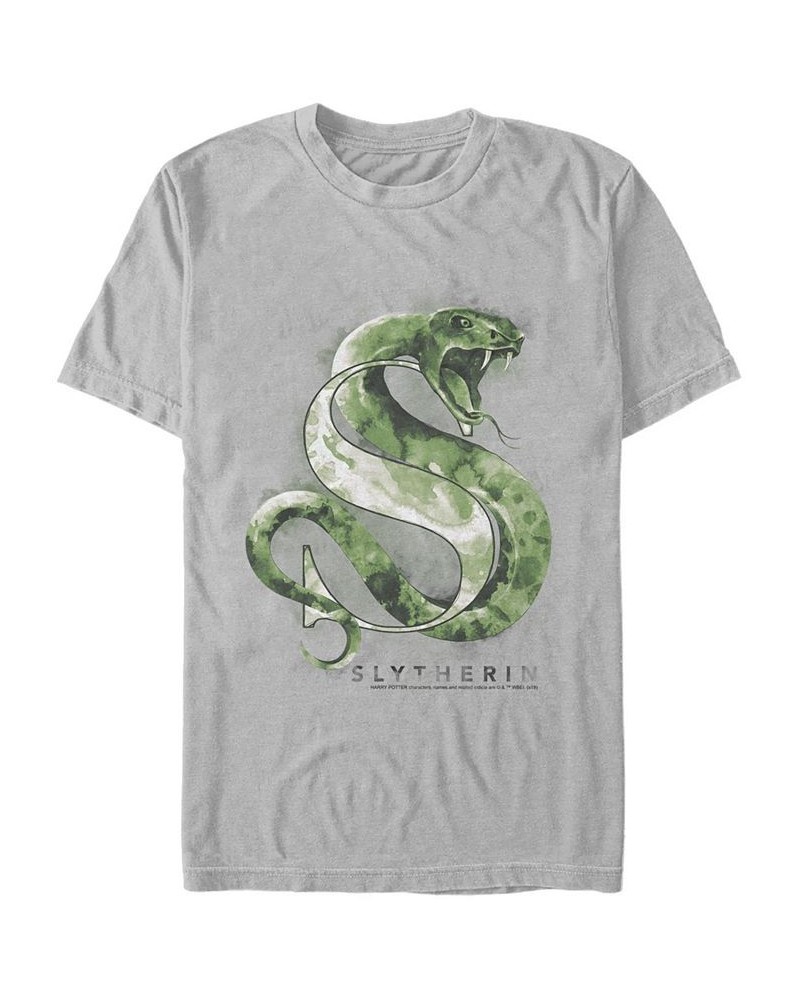 Men's Slytherin Mystic Short Sleeve Crew T-shirt Silver $19.94 T-Shirts